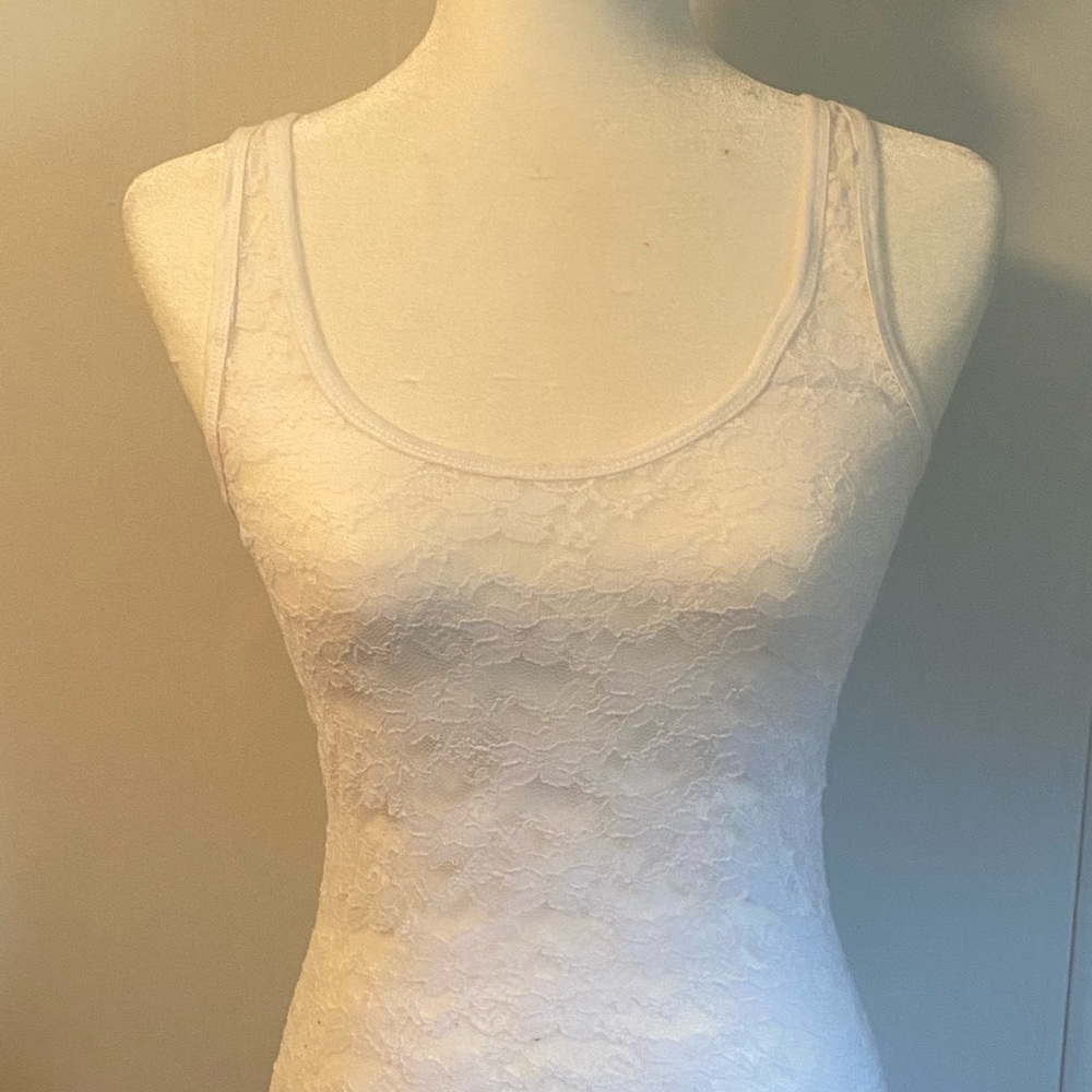 Aeropostale Floral Sheer Lace Tank